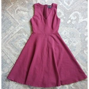 Lulus Women's Lawson Mini Skater Dress Burgundy Red Sleeveless Size XS Retro